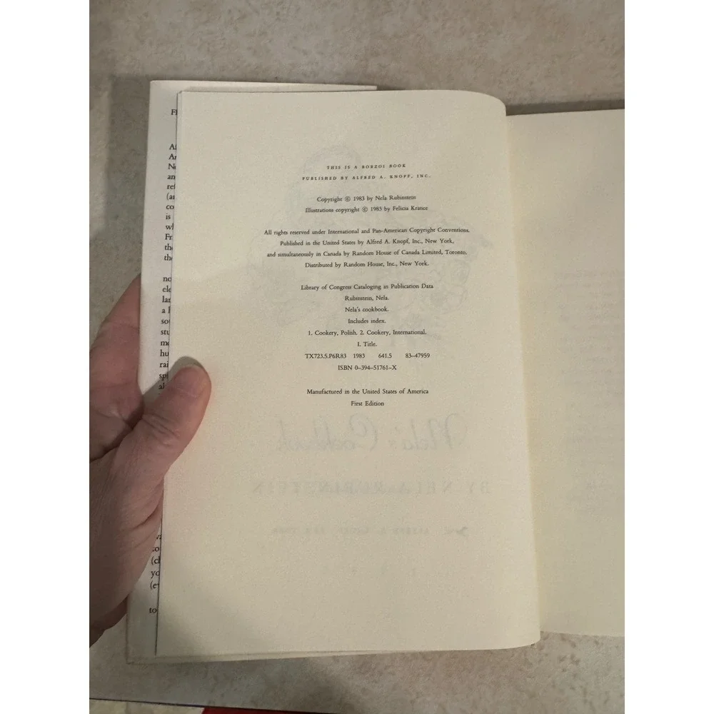 Nela's Cookbook Nela Rubinstein 1983 First Edition Hardcover Alfred A Knopf Book